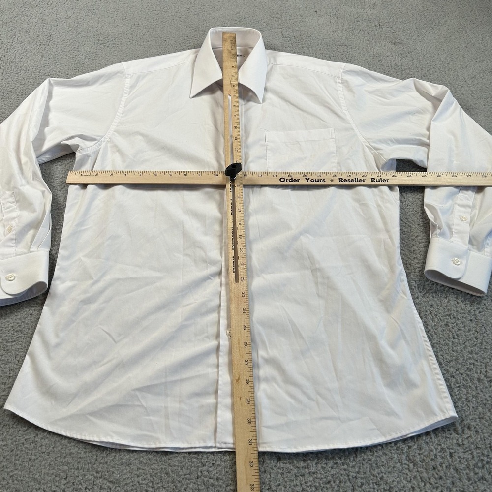 LIM'S TAILOR Shirt Mens Large White Dress Button Front Long Sleeve Pocket Formal - Picture 6 of 14